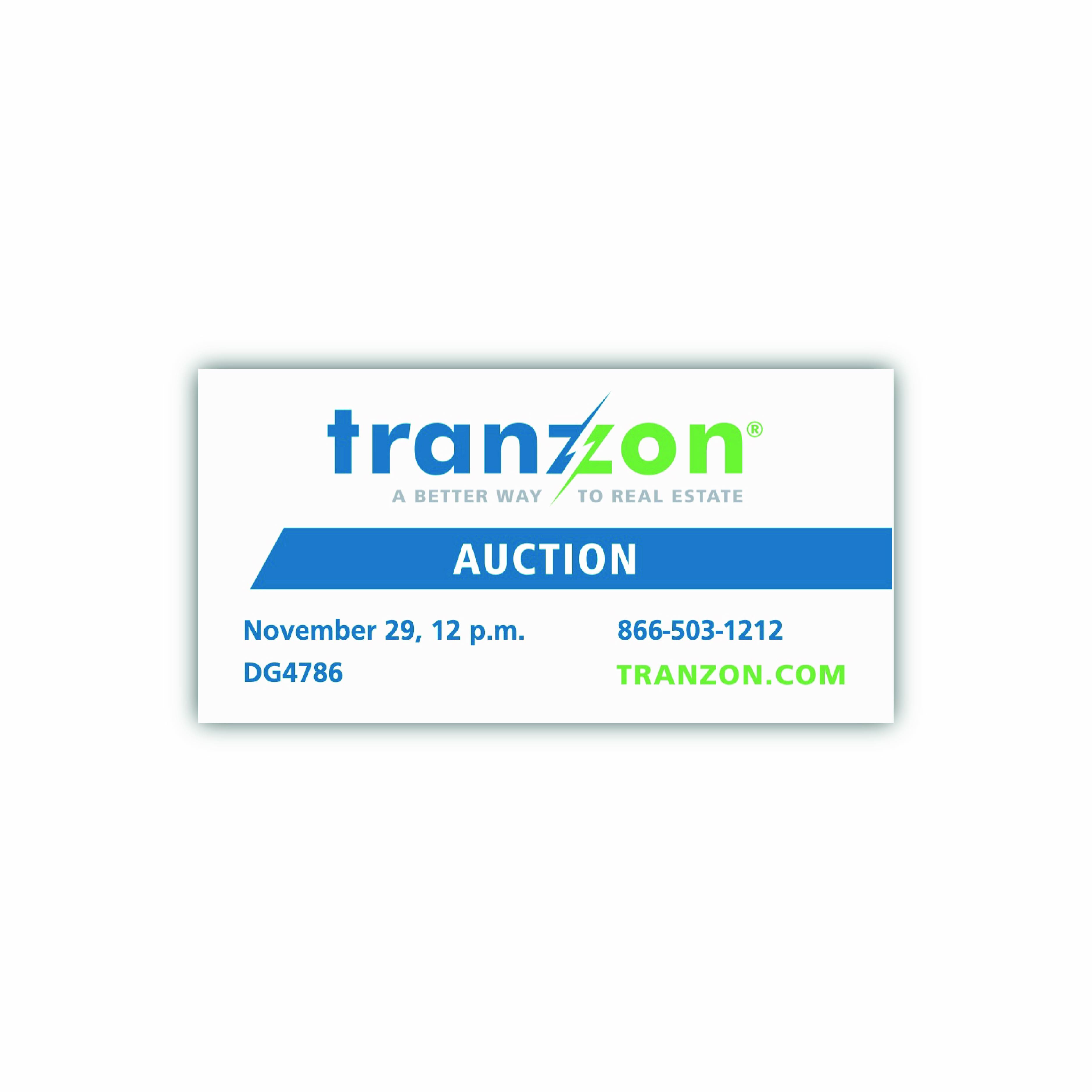 Tranzon Sign 4×8 – Real Estate / Auction Panel (Custom Design) #3